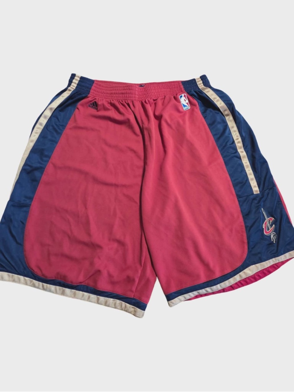 adidas Men’s Red & Navy Basketball Shorts with Cream Trim